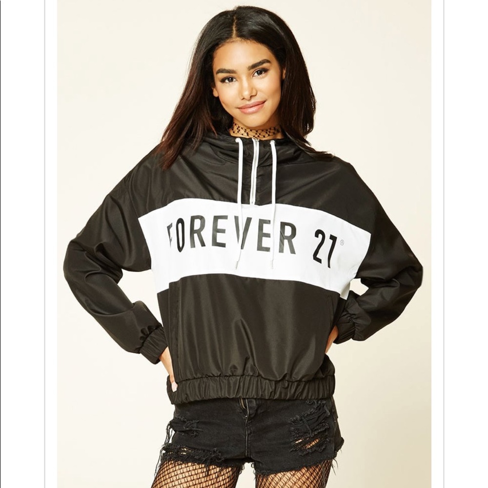 Rare Forever 21 Graphic Windbreaker